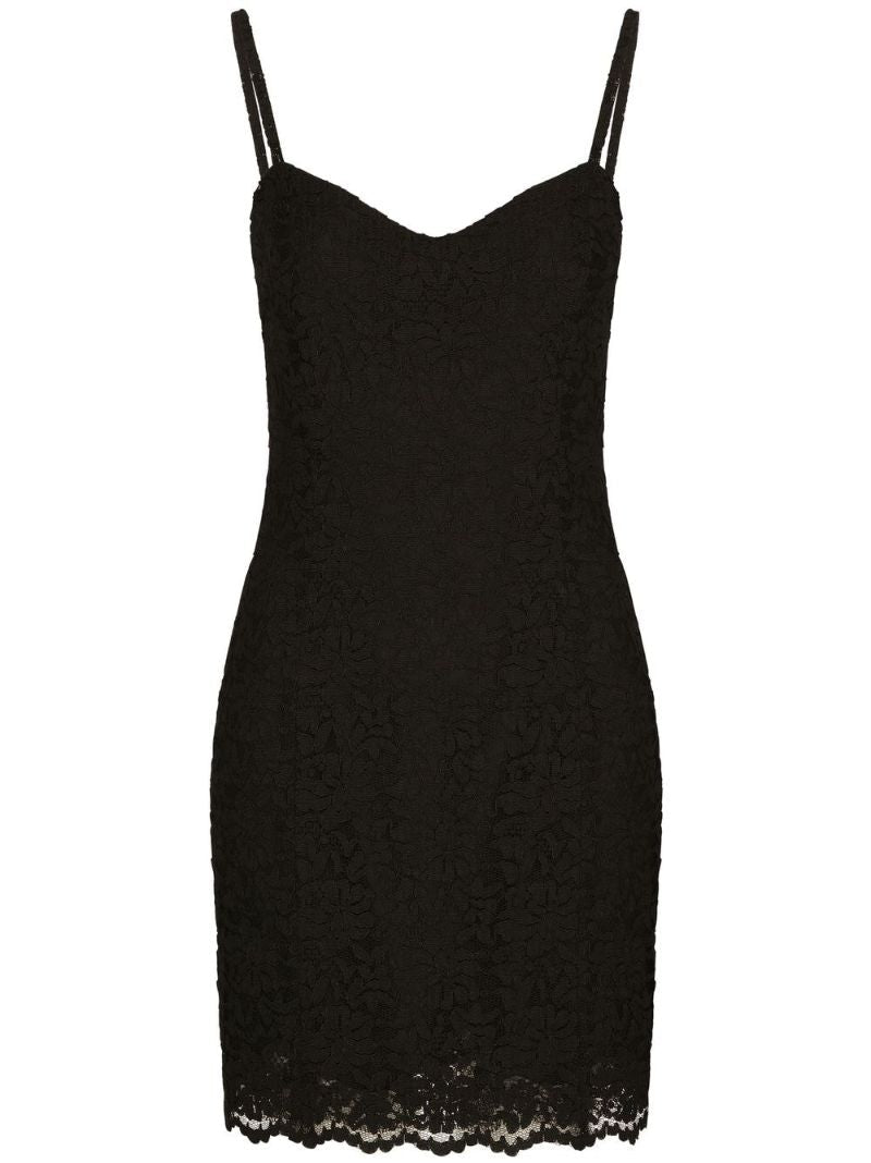 Black Kim Floral Lace Mini Dress
