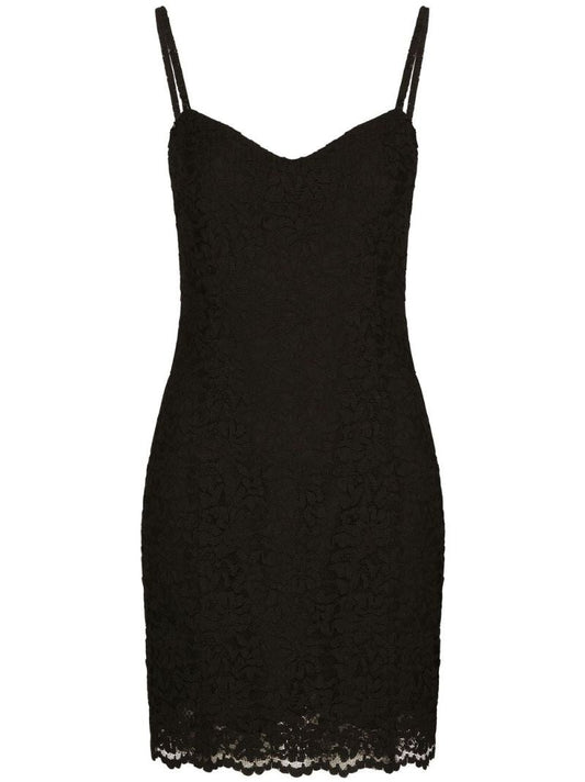 Black Kim Floral Lace Mini Dress
