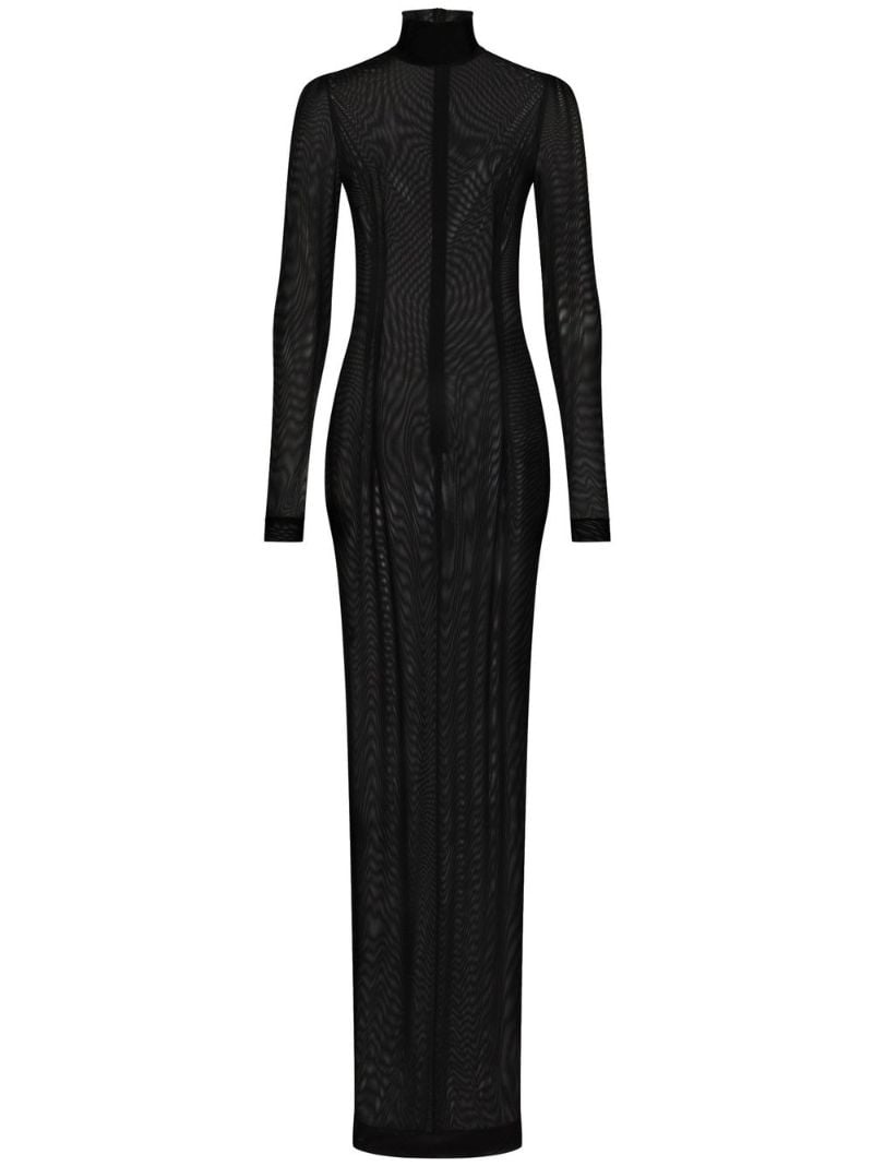 Black High-neck Sheer Maxi Dress