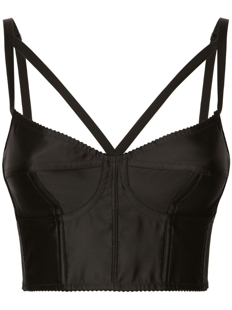 Black Multi-strap Bustier Top