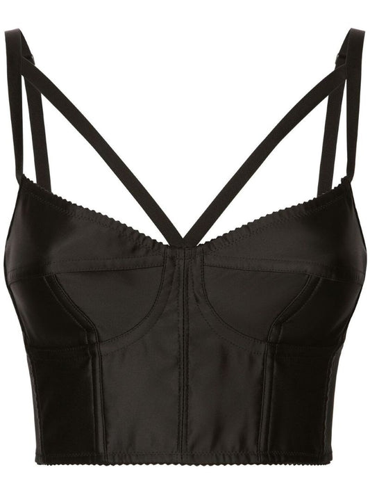 Black Multi-strap Bustier Top