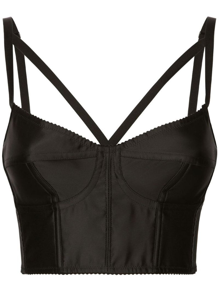 Black Multi-strap Bustier Top