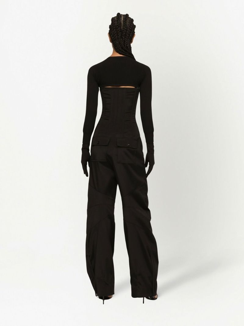 Black Cropped Button-fastening Cardigan