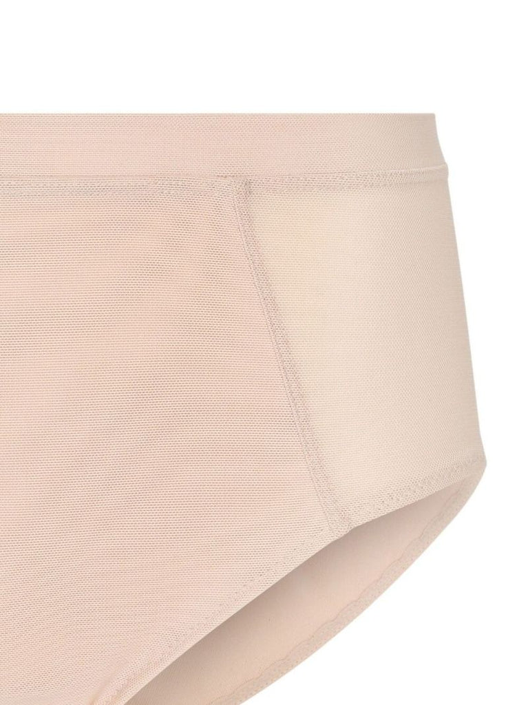 X Kim Kardashian Neutral Mid-rise Mesh Briefs