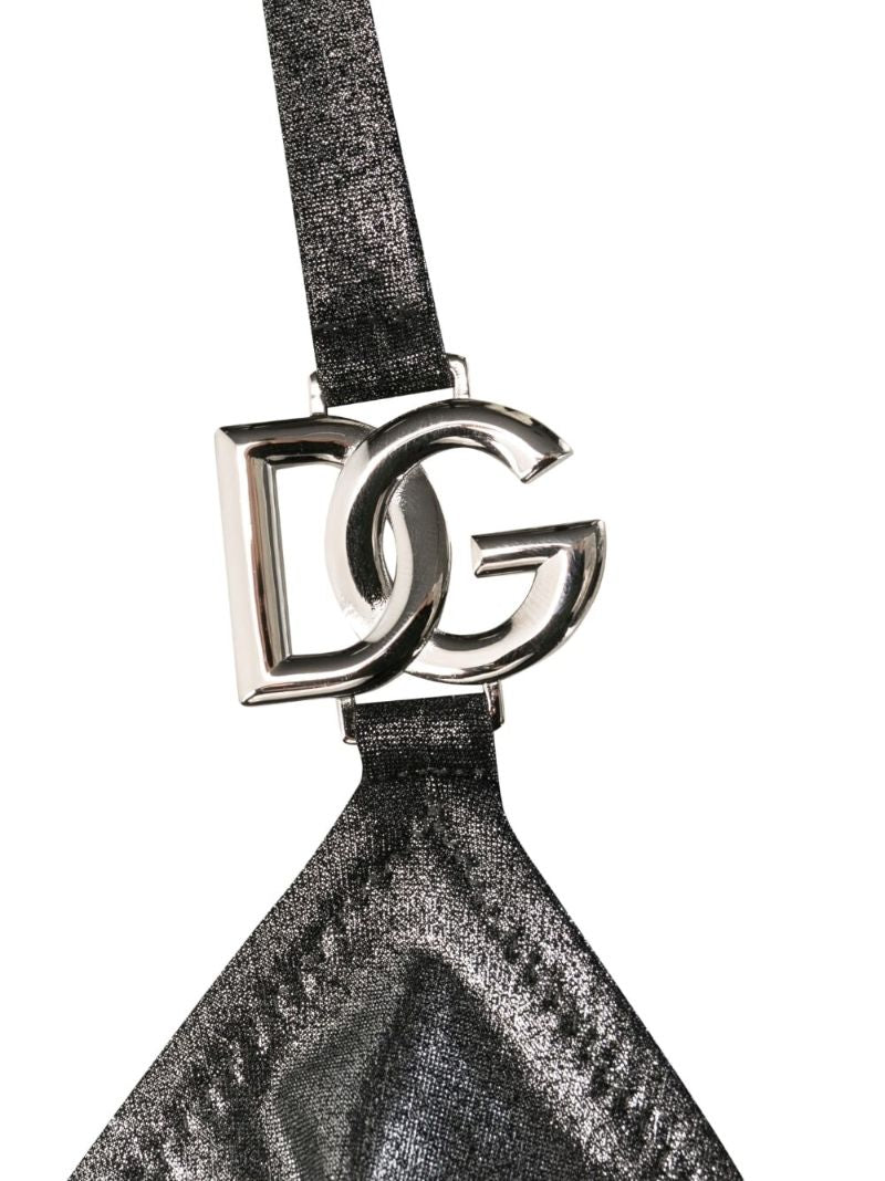 Silver-tone Dg-logo Triangle Bikini