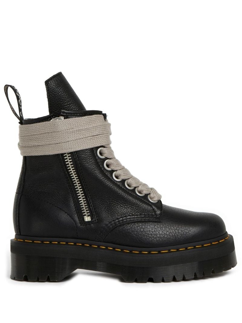 Black X Dr. Martens Leather Ankle Boots
