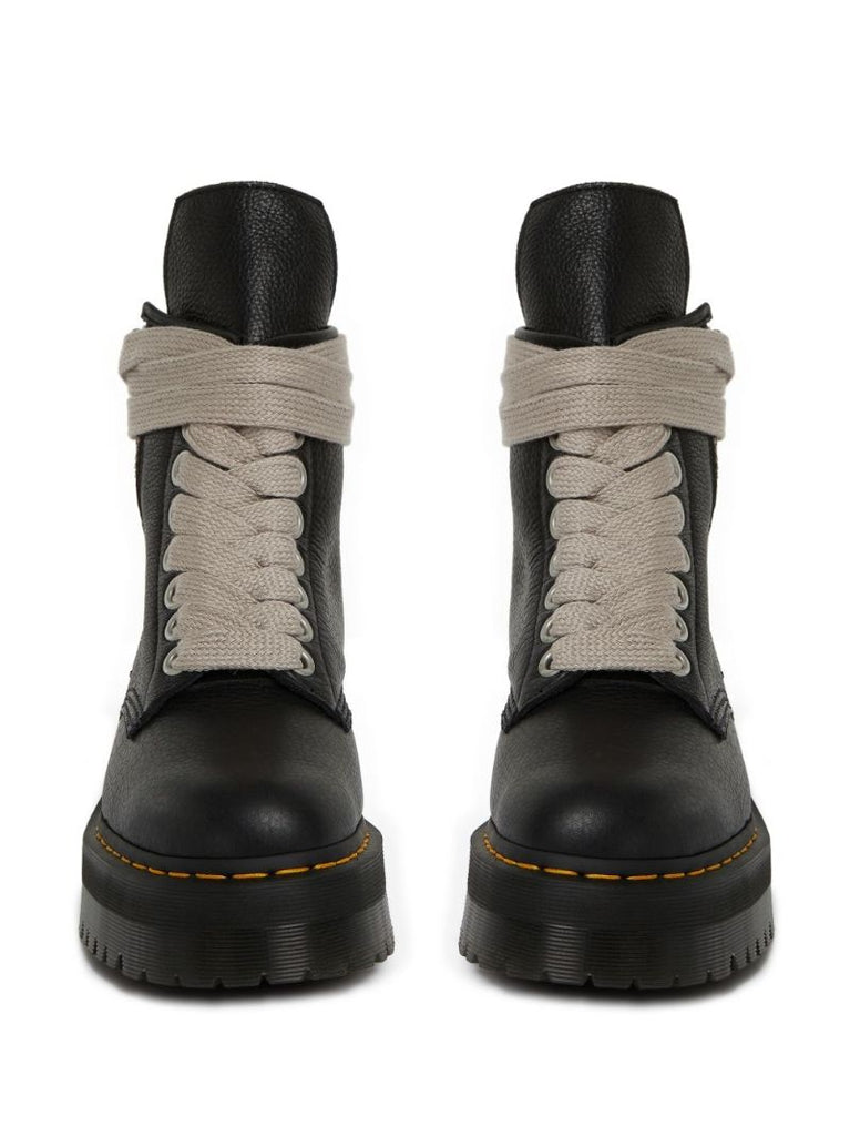 Black X Dr. Martens Leather Ankle Boots