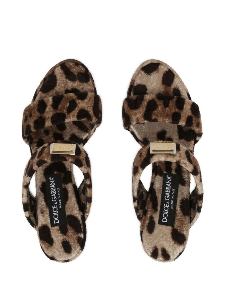 Brown Leopard Print Mules