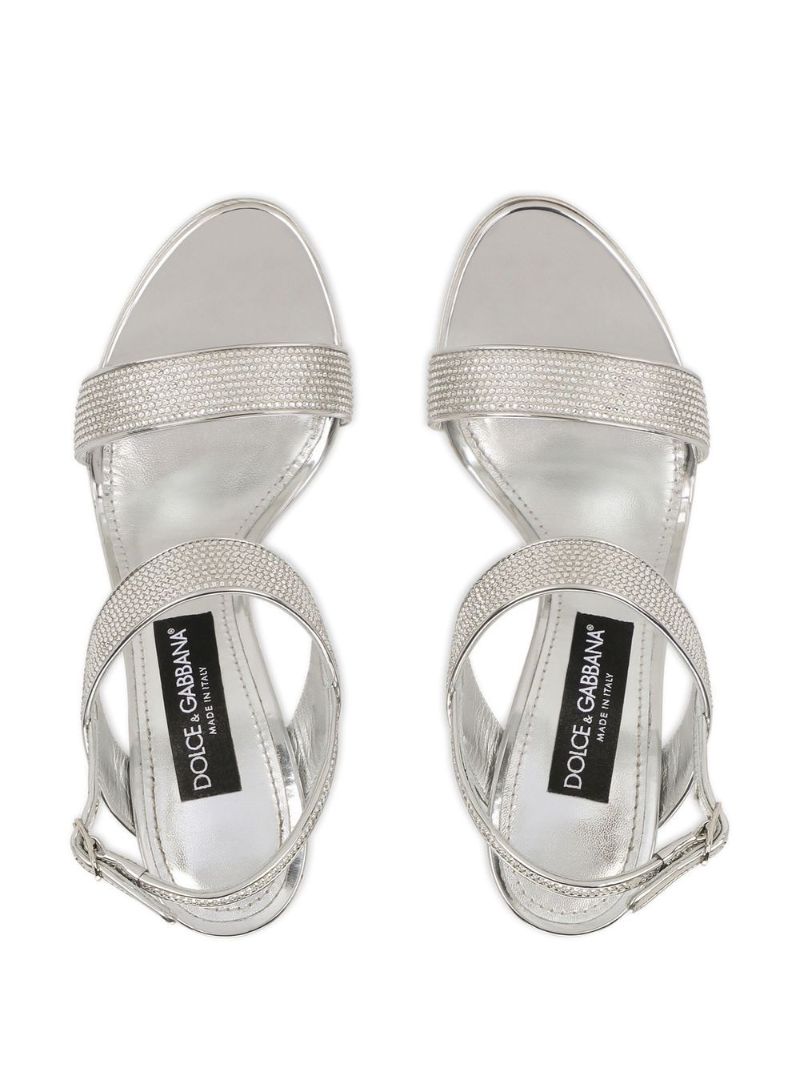 Grey Crystal Embellished Sandals