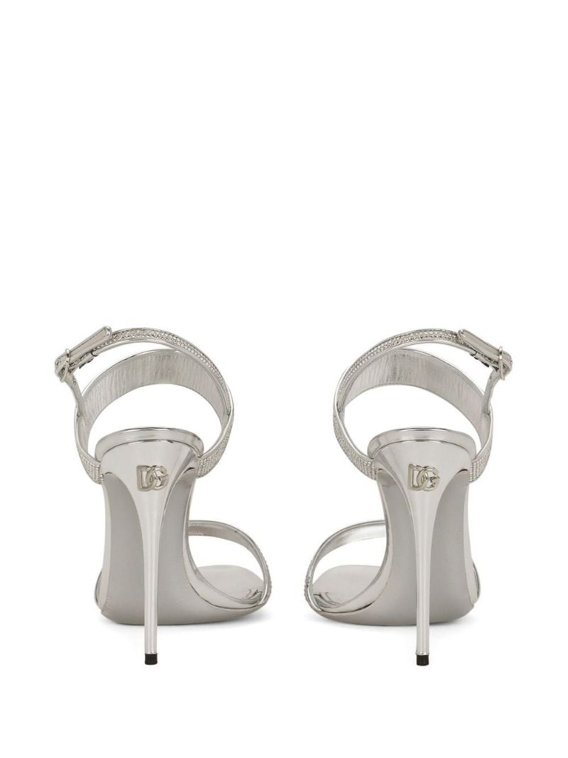 Grey Crystal Embellished Sandals