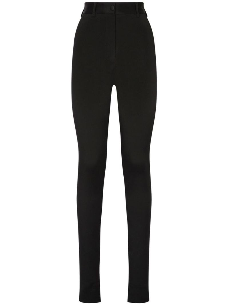 Black High Waisted Skinny-cut Trousers
