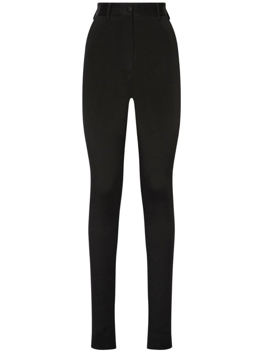 Black High Waisted Skinny-cut Trousers