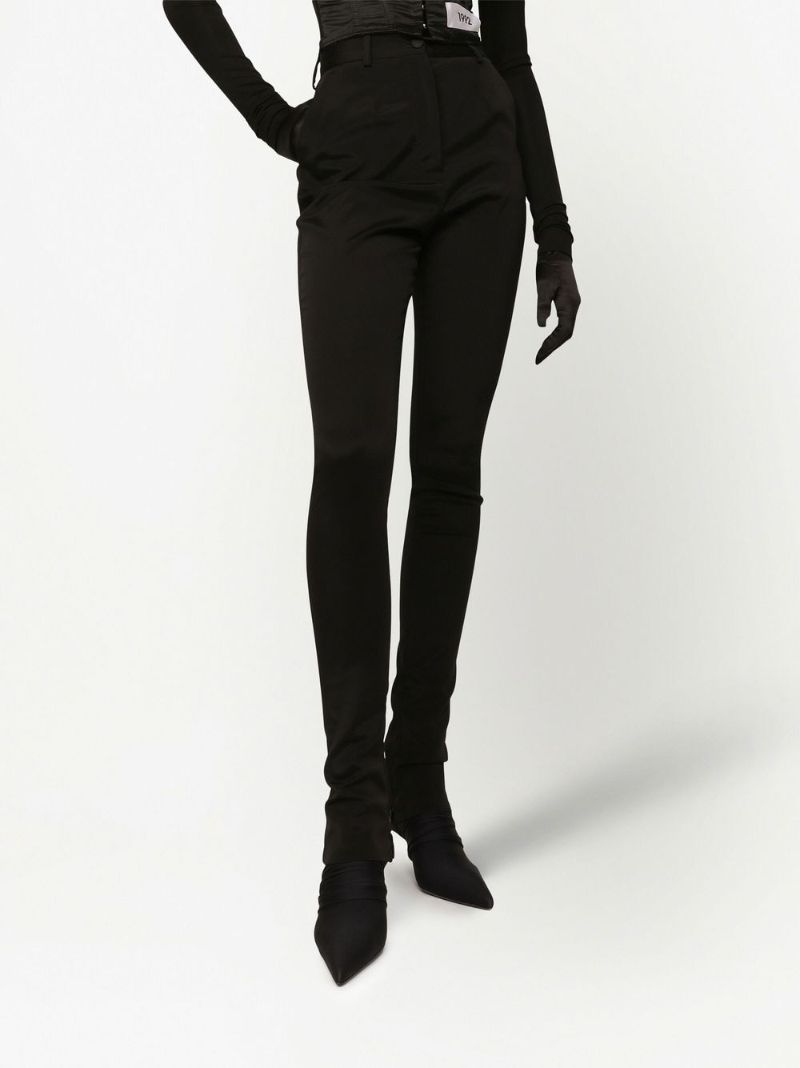 Black High Waisted Skinny-cut Trousers