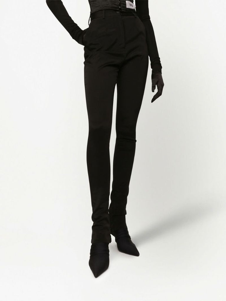 Black High Waisted Skinny-cut Trousers