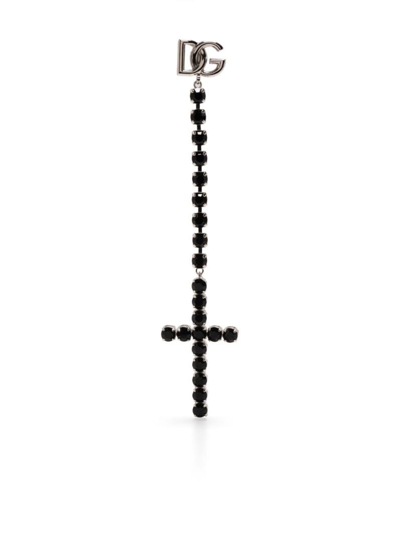 X Kim Kardashian Black Cross Pendant Drop Earring