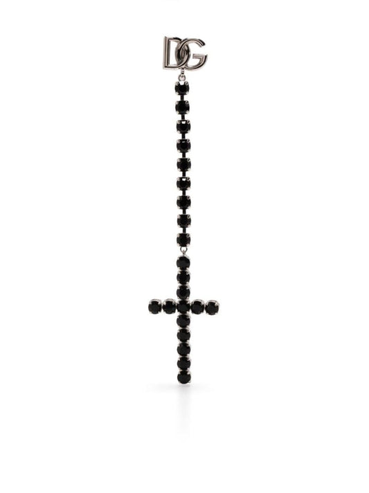 X Kim Kardashian Black Cross Pendant Drop Earring