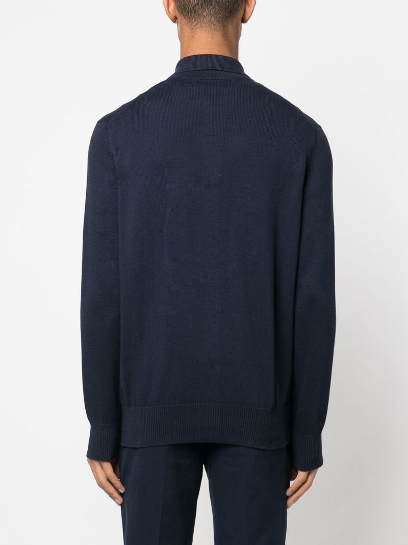 Blue Button-up Fitted Overshirt