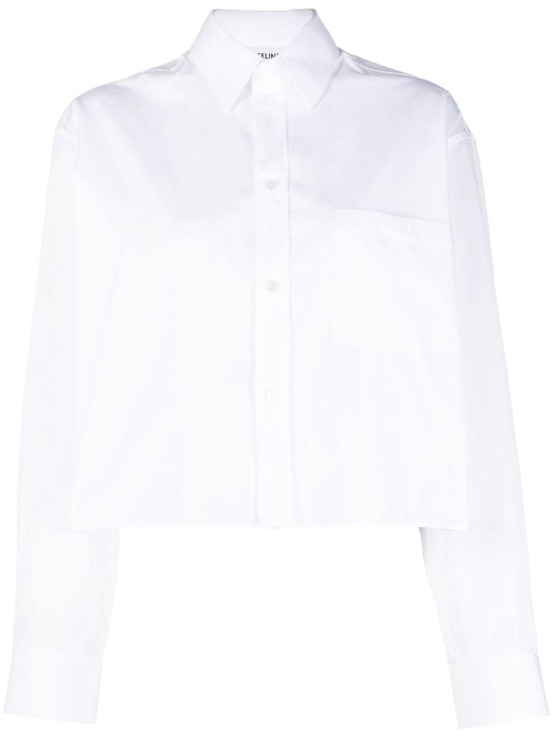 White Cropped Cotton Shirt