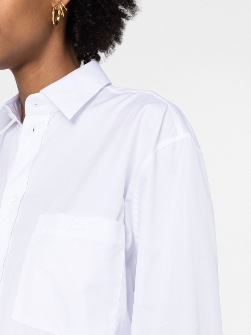 White Cropped Cotton Shirt