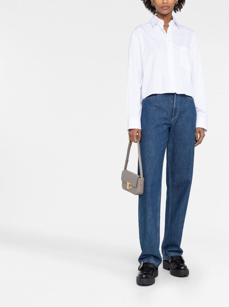 White Cropped Cotton Shirt