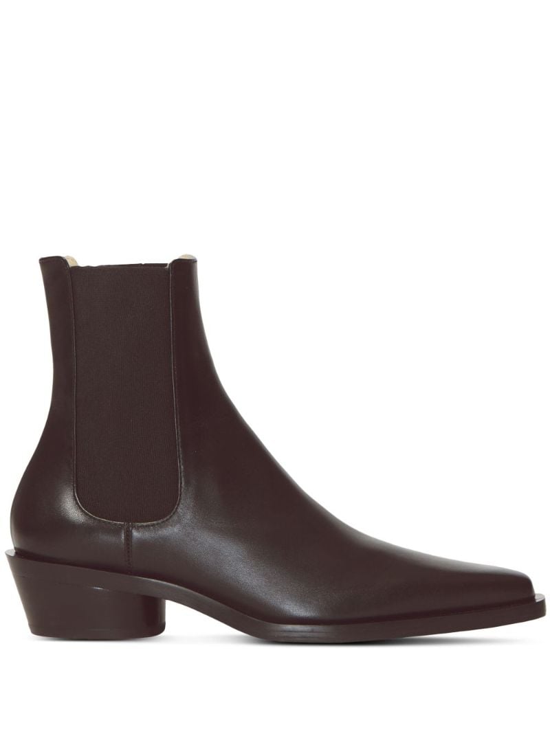 Brown Bronco Leather Ankle Boots