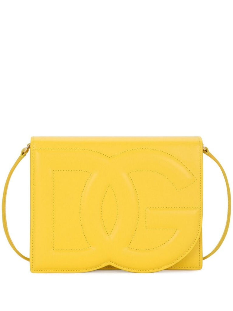 Yellow Dg Logo Leather Crossbody Bag