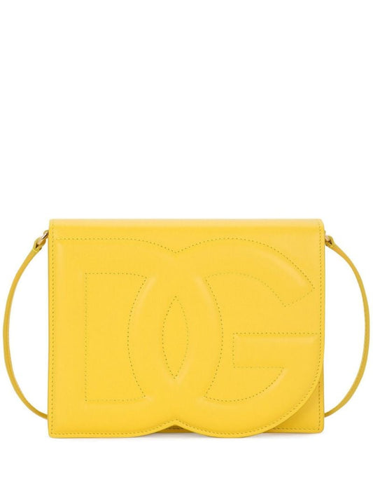 Yellow Dg Logo Leather Crossbody Bag