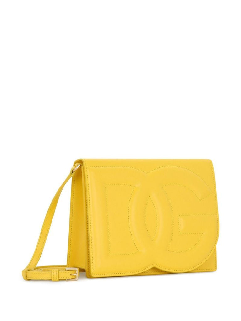 Yellow Dg Logo Leather Crossbody Bag