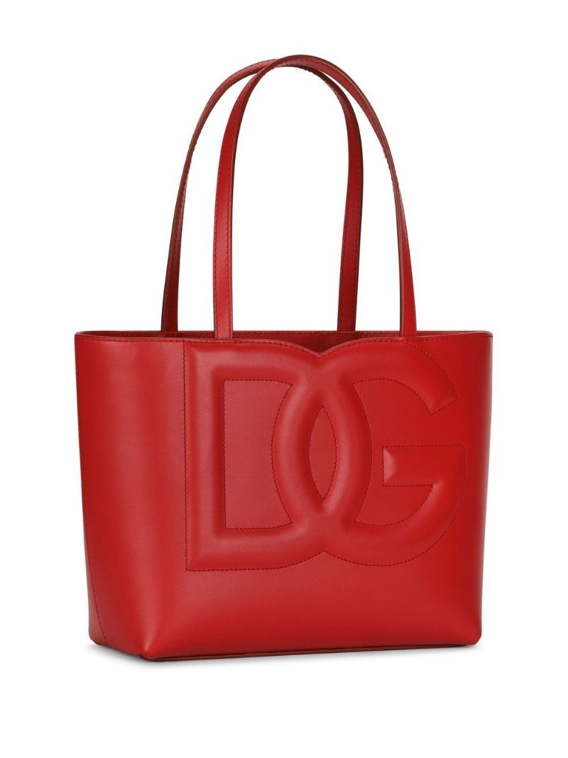 Red Dg Logo Small Tote Bag