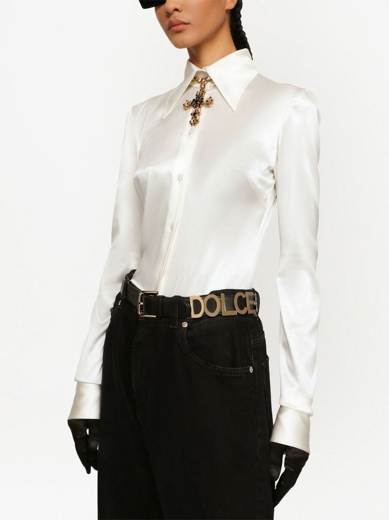X Kim Kardashian Black Logo Leather Belt