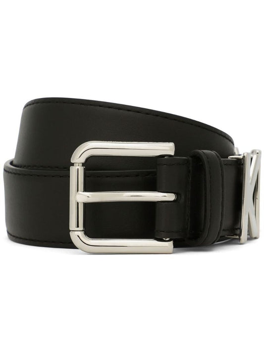 X Kim Kardashian Black Logo Leather Belt