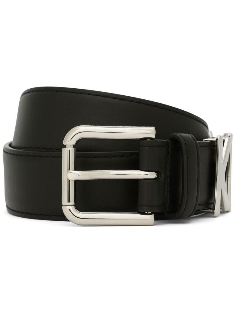 X Kim Kardashian Black Logo Leather Belt