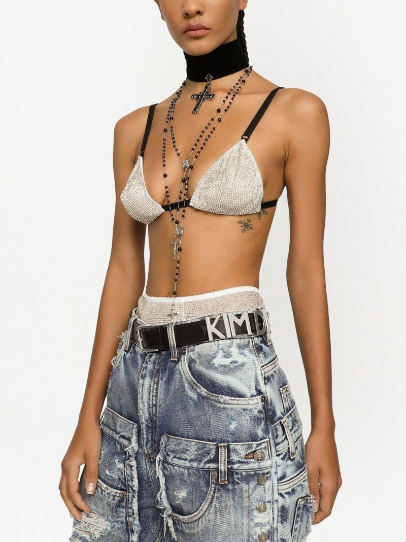 X Kim Kardashian Black Logo Leather Belt