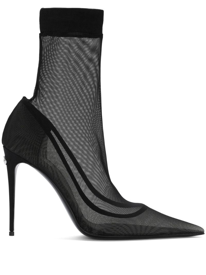 Black Mesh Ankle Boots