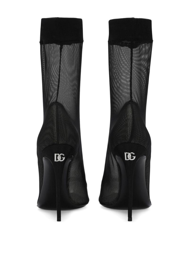 Black Mesh Ankle Boots