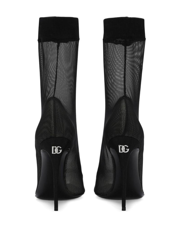 Black Mesh Ankle Boots