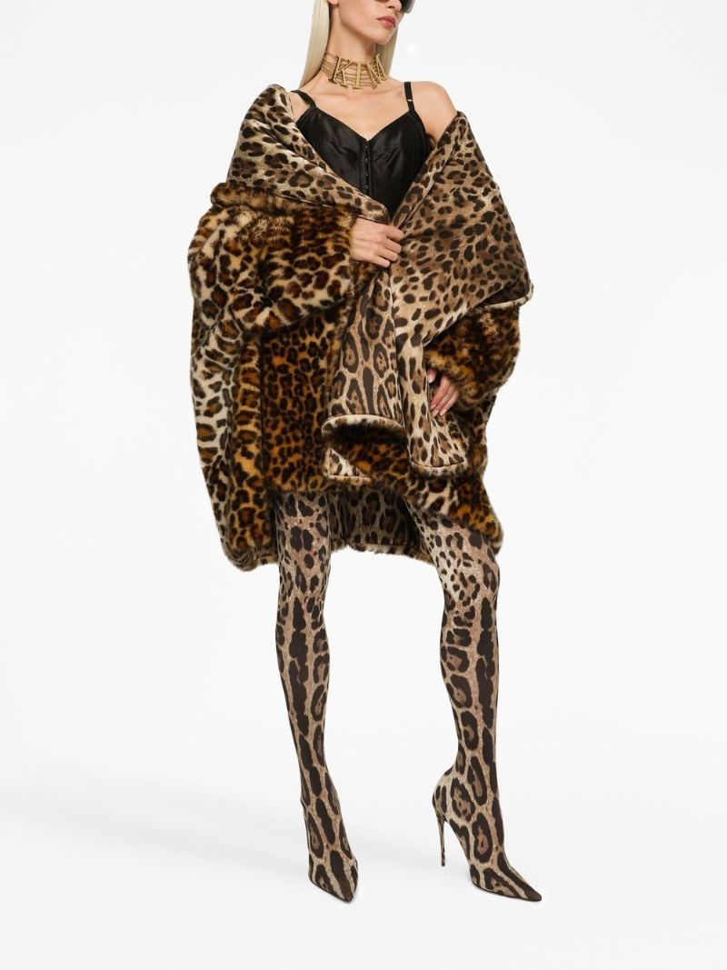 Brown Leopard Print Thigh-high Stiletto Boots