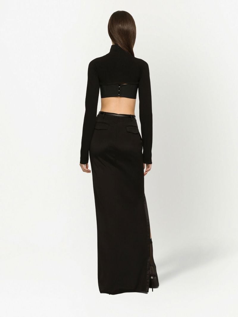 Black Side-slit Maxi Skirt