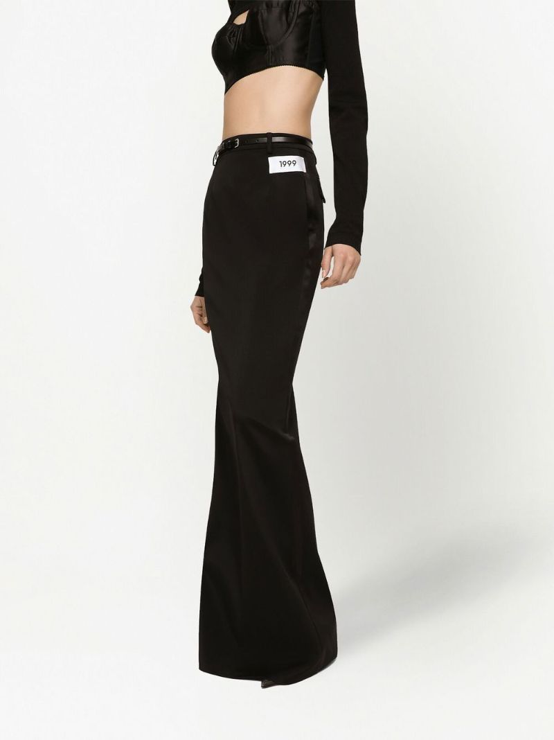 Black Side-slit Maxi Skirt