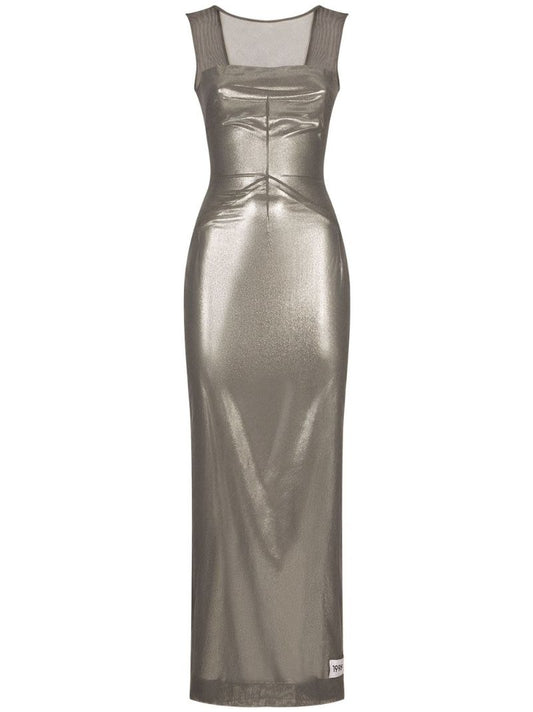 Grey Metallic Sleeveless Dress