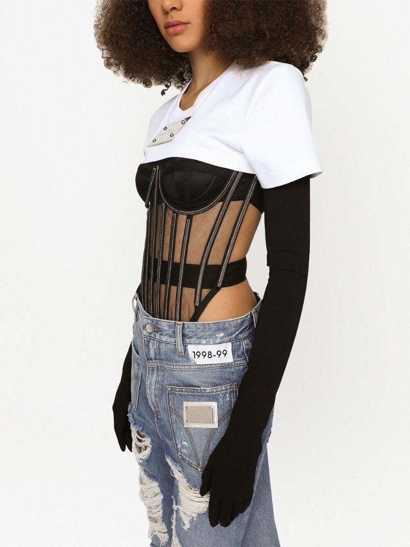 Black Crystal-embellished Corset