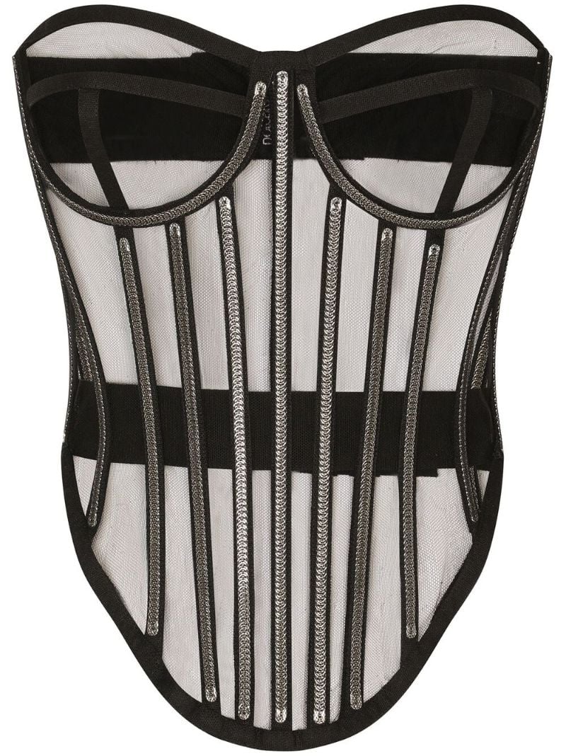 Black Crystal-embellished Corset