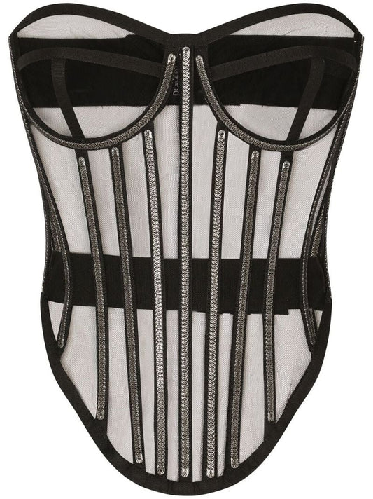 Black Crystal-embellished Corset