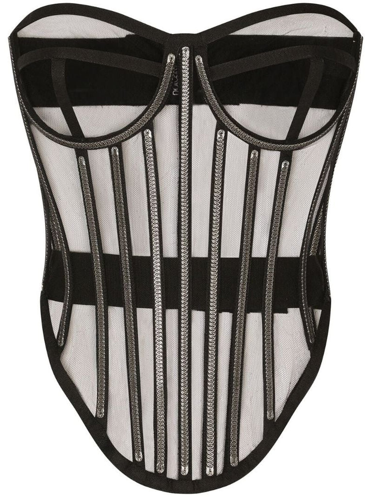 Black Crystal-embellished Corset