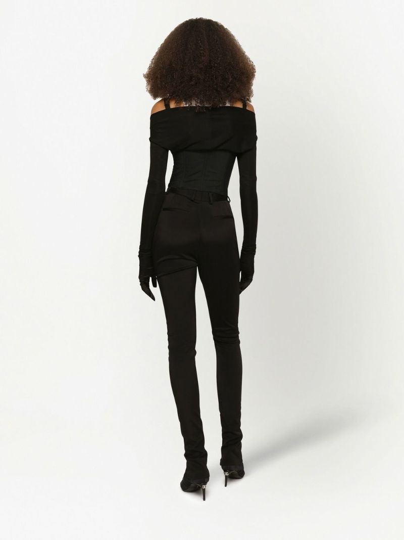 Black Layered-shirt Corset Top