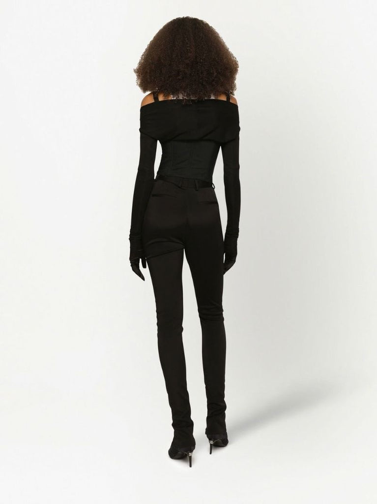 Black Layered-shirt Corset Top