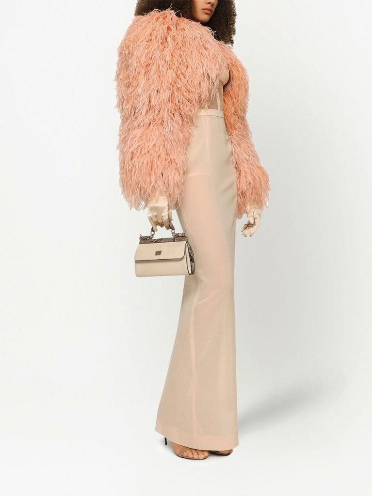 Neutral Lace-trim Semi-sheer Bodysuit