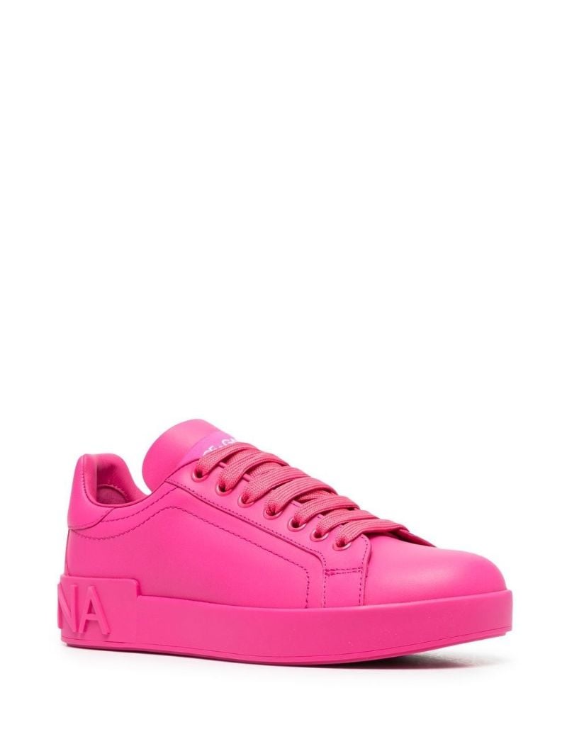 Pink Portofino Leather Sneakers