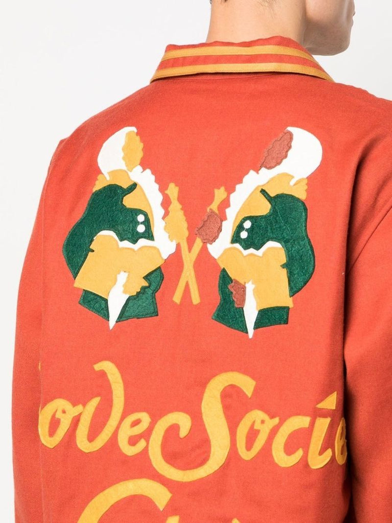 Red Society Club Embroidered Wool Jacket