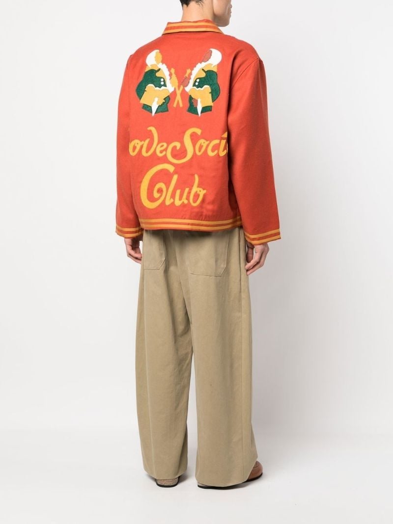 Red Society Club Embroidered Wool Jacket